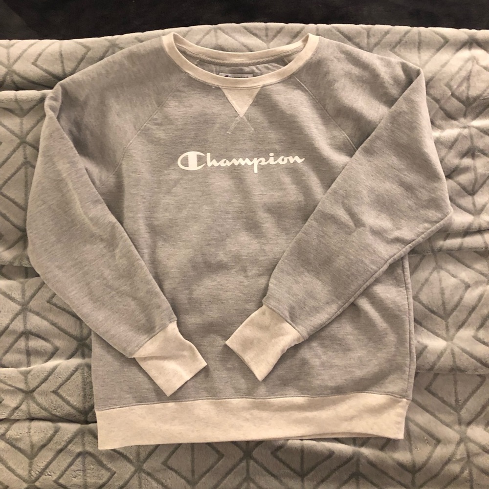 Grey and cream Champion crew neck